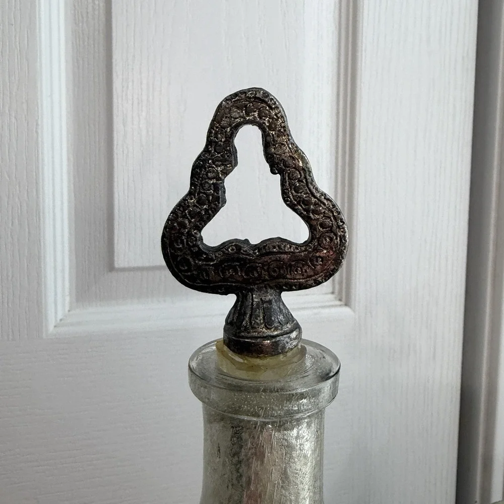 Pottery Barn Lot Of 2 Silver Mercury Glass Vase Bottles‎ Decor Boho Office